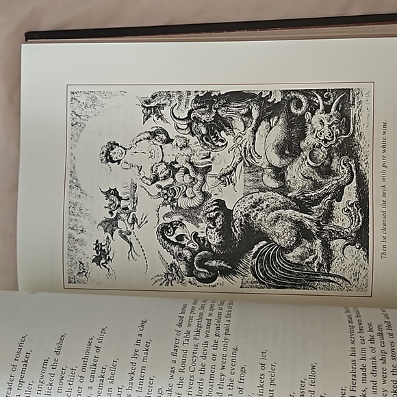 😵1982 1st Printing Franklin Library Gargubtua and Pantagruel leather Rabelaus - Picture 9 of 13